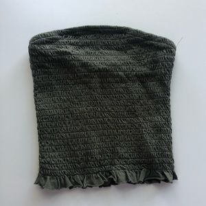 Stretchy green tube top